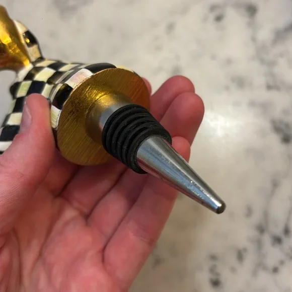 Mackenzie Childs Courtly Check Moose Bottle Stopper - Picture 9 of 14